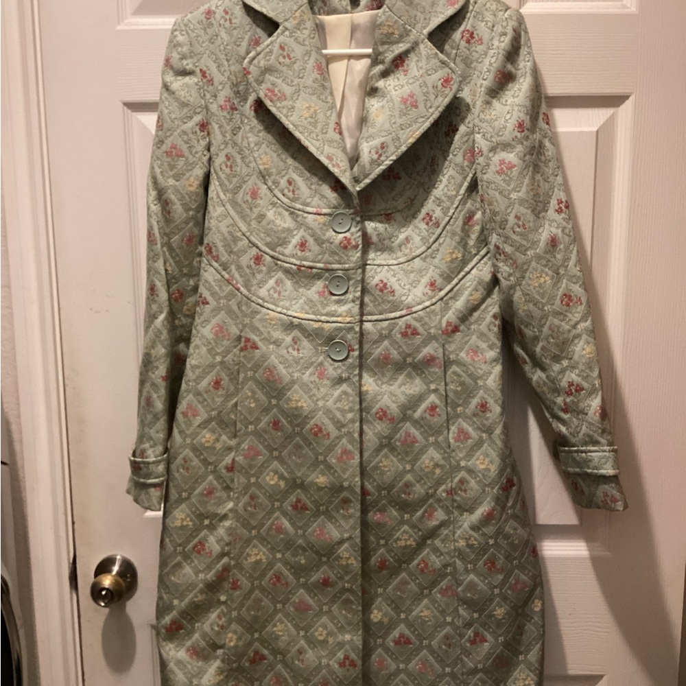 Vintage Dalia Floral Patterned Women's Coat size 6